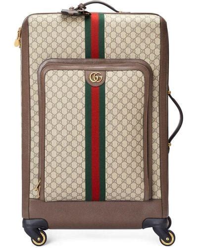 brown gucci suitcase|Gucci suitcase with wheels.